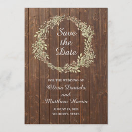 Invitación País rústico. Boda granero de madera Save the Date
