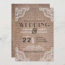 País Rústico Burlap Fabric Lace Trim Boda