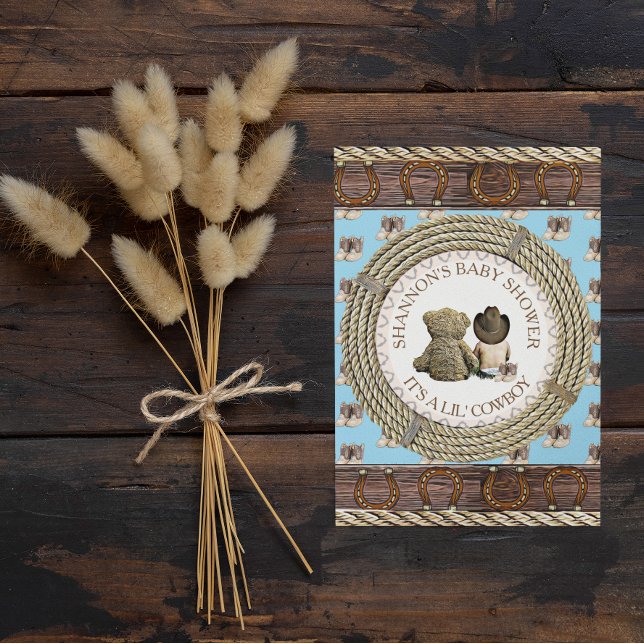 Invitación País rústico de vaqueros y Baby Shower occidental (Subido por el creador)