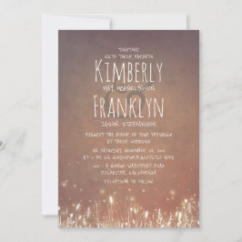 Invitación País Rústico | Noche Luces Campo Boda Jardín