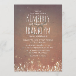 Invitación País Rústico | Noche Luces Campo Boda Jardín