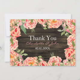 Invitación País Rústico Peony Barn Wood Boda