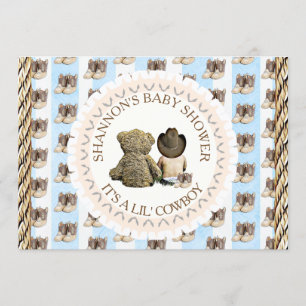Invitación País vaquero de Lil' y Baby Shower occidental