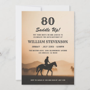 Invitación País Vaquero Foto Rústica Vintage Cumpleaños 80