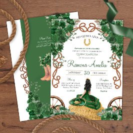Invitación País Verde Esmeralda Charro Occidental Quinceañera