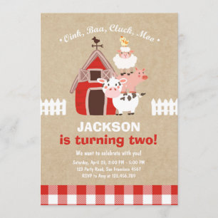 Invitación País viejo de McDonald del cumpleaños de las