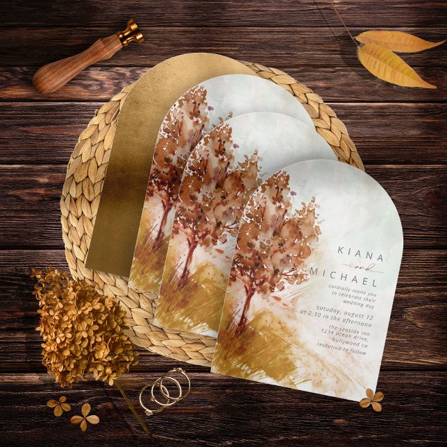 Invitación Paisaje acuarela Otoño Otoño ID786 (Subido por el creador)