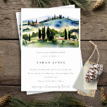 Invitación Paisaje acuático de la Toscana Italia Ducha de nov<br><div class="desc">Colección temática del paisaje acuático de la Toscana Italia.- es un elegante guion Ilustracion acuarela del paisaje montañoso de la Toscana, perfecto para su boda y fiestas de destino italiano. Es muy fácil de personalizar, con sus datos personales. Si necesita cualquier otro producto o personalización que coincida, por favor envíe...</div>