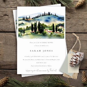Invitación Paisaje acuático de la Toscana Italia Ducha de nov
