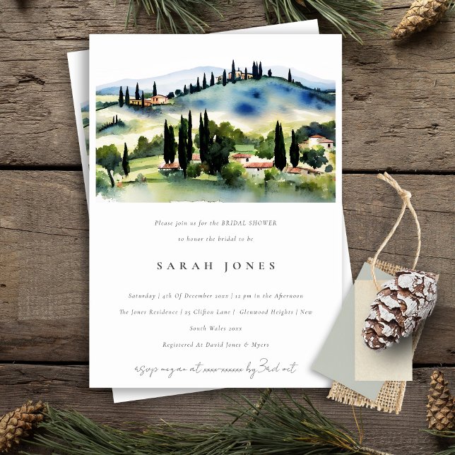 Invitación Paisaje acuático de la Toscana Italia Ducha de nov (Subido por el creador)