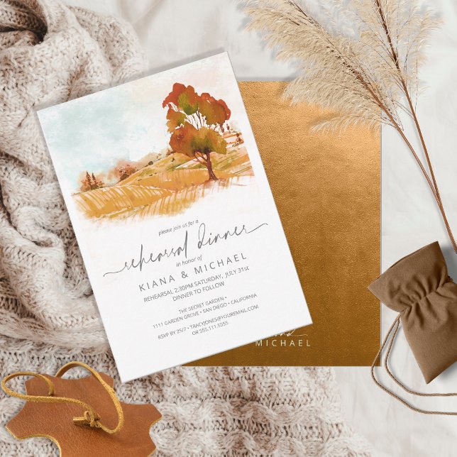 Invitación Paisaje acuático ensayo Otoño ID786 (Front/Back In Situ)