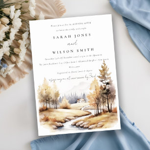 Invitación Paisaje acuático otoñal mañana después