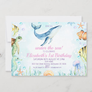 Invitación Paisaje bajo el mar Criaturas