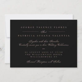 Invitación Paisaje Black Formal Calligraphy Elegante Boda