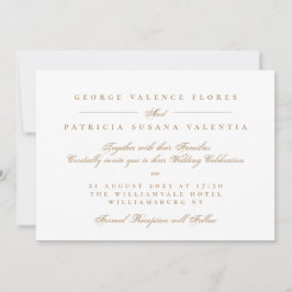 Invitación Paisaje Caramel de oro caligrafía formal elegante