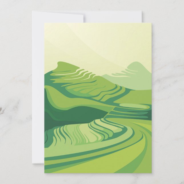 Invitación Paisaje con terrazas de arroz (Anverso)