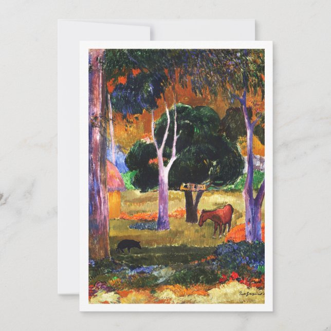 Invitación Paisaje con un cerdo y un caballo famoso pintura (Anverso)