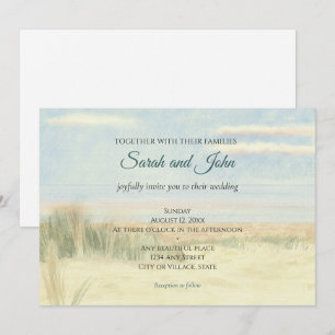 Invitación Paisaje de acuarela de costa naturaleza boda