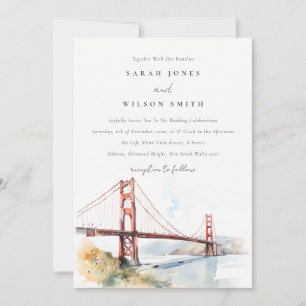 Invitación Paisaje de boda del puente Golden Gate de San Fran