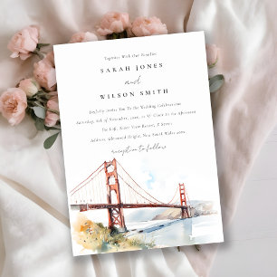 Invitación Paisaje de boda del puente Golden Gate de San Fran