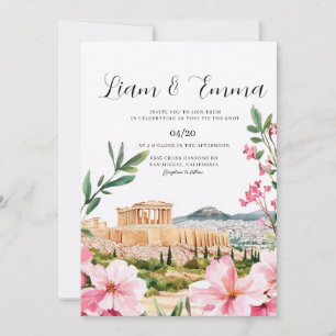 Invitación Paisaje de boda en Atenas Grecia