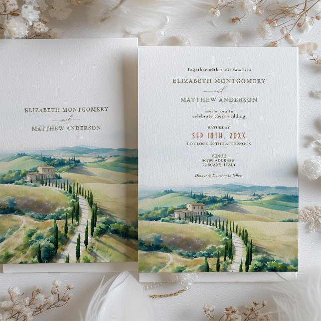 Invitación Paisaje de Boda Toscana (Subido por el creador)