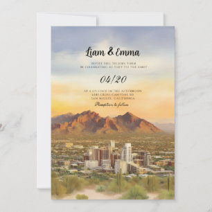 Invitación Paisaje de cactus del desierto de Phoenix Arizona