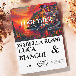 Invitación Paisaje de color audaz de la costa del atardecer i