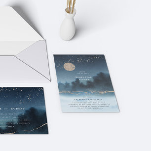 Invitación Paisaje de color azul cielo acuático Encender