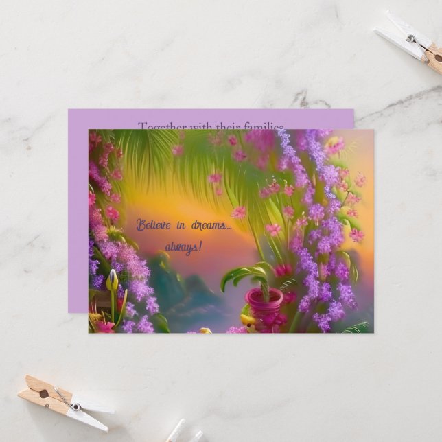 Invitación Paisaje de fantasía, trópico y soñador - (Anverso/Reverso In Situ)