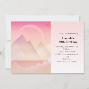 Invitación Paisaje de la Montaña Dreamy Pastel Cumpleaños