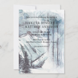 Invitación Paisaje de la nieve Pine Trees Boda |