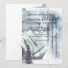 Invitación Paisaje de la nieve Pine Trees Boda |