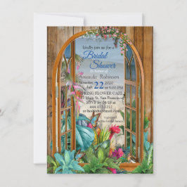 Invitación Paisaje de la ventana del paraíso de la flora trop