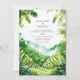 Invitación Paisaje de las terrazas de arroz de Bali Tegalalan