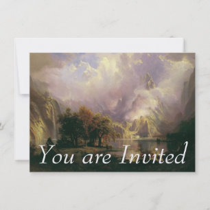 Invitación Paisaje de Montañas Rocosas por Albert Bierstadt,