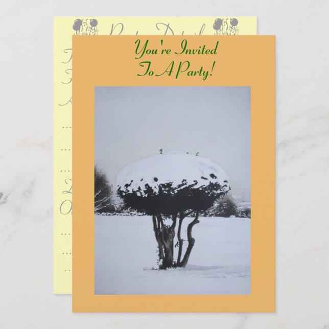 Invitación paisaje de navidades únicos (Anverso / Reverso)