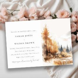 Invitación Paisaje de otoño de fin de semana con acuarela
