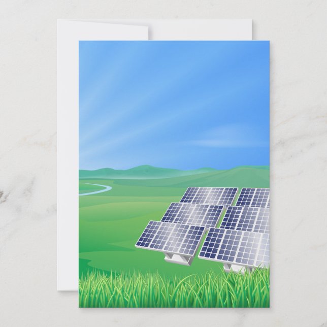 Invitación Paisaje de Paneles Solares Ecológicos (Anverso)