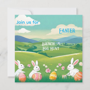 Invitación Paisaje de Pascua - Cacería de Brunch&Egg