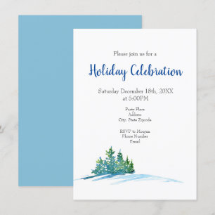 Invitación Paisaje de Pinos Acuarelas