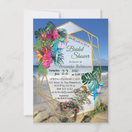 Invitación Paisaje de playa del Paraíso de la Flora Tropical