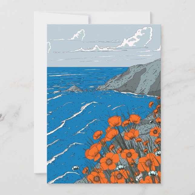 Invitación Paisaje de pradera de flores silvestres (Anverso)