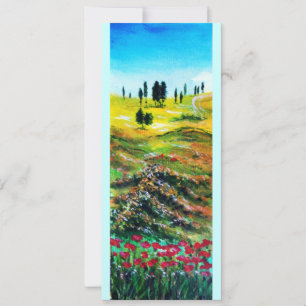 INVITACIÓN PAISAJE DE TOSCANA CON AMAPOLAS
