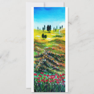 Invitación PAISAJE DE TOSCANA CON AMAPOLAS ,blanco