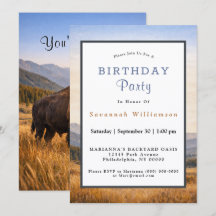 Paisaje de Vida Silvestre Cumpleaños de Bisonte Am