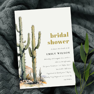 Invitación Paisaje del desierto del Boho Occidental Cactus Du