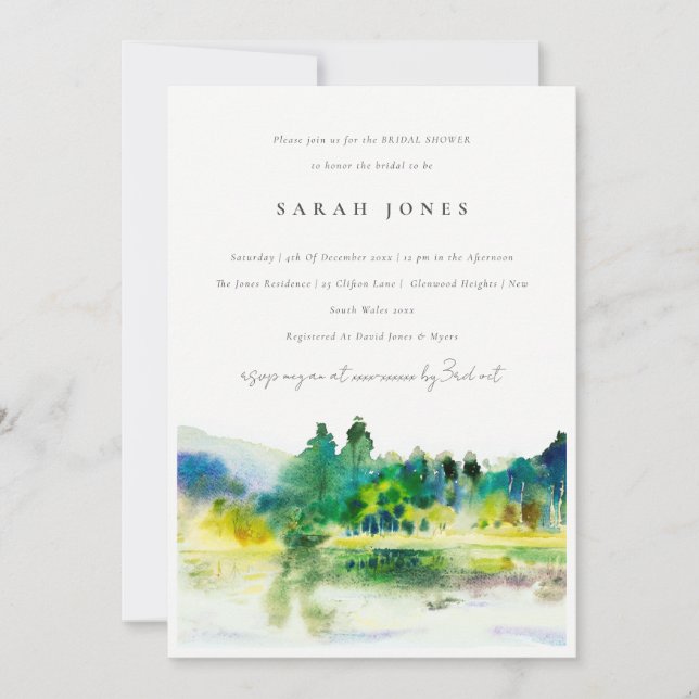 Invitación Paisaje del río de montaña Country Mountain Shower (Anverso)