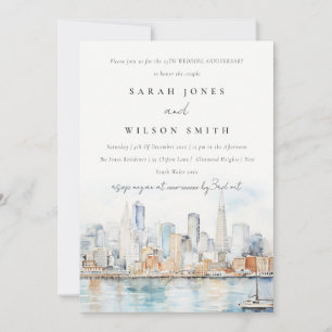 Invitación Paisaje elegante de boda de aniversario de San Fra