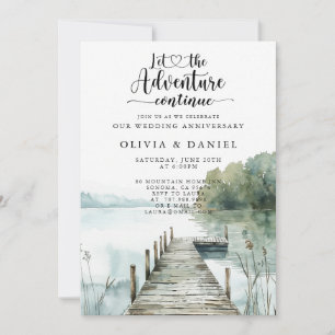 Invitación Paisaje en Acuarela Aniversario de Boda